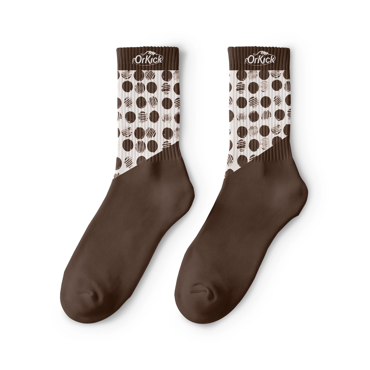 Brown circle Orkick socks